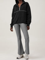 Womens Sports Activewear 76%polyester   24%Viscose Half Zip Sweatshirt E24W0445 print logo 42