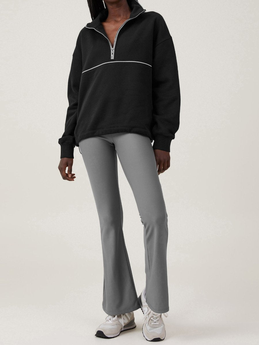 Womens Sports Activewear 76%polyester   24%Viscose Half Zip Sweatshirt E24W0445 print logo 42