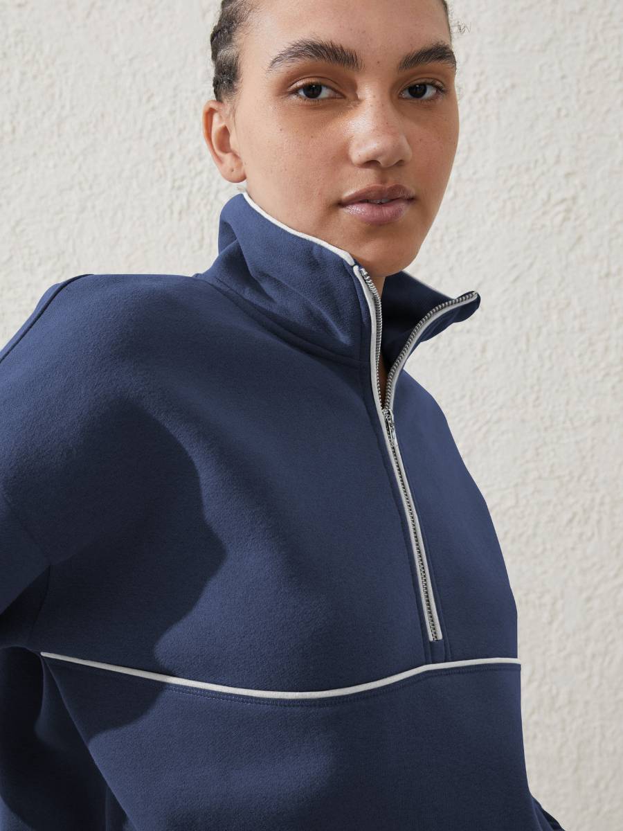Womens Sports Activewear 76%polyester   24%Viscose Half Zip Sweatshirt E24W0445 print logo 27
