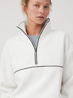 Womens Sports Activewear 76%polyester   24%Viscose Half Zip Sweatshirt E24W0445 print logo 59