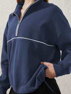 Womens Sports Activewear 76%polyester   24%Viscose Half Zip Sweatshirt E24W0445 print logo 31
