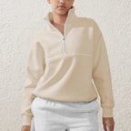 Womens Sports Activewear 76%polyester   24%Viscose Half Zip Sweatshirt E24W0445 print logo 15