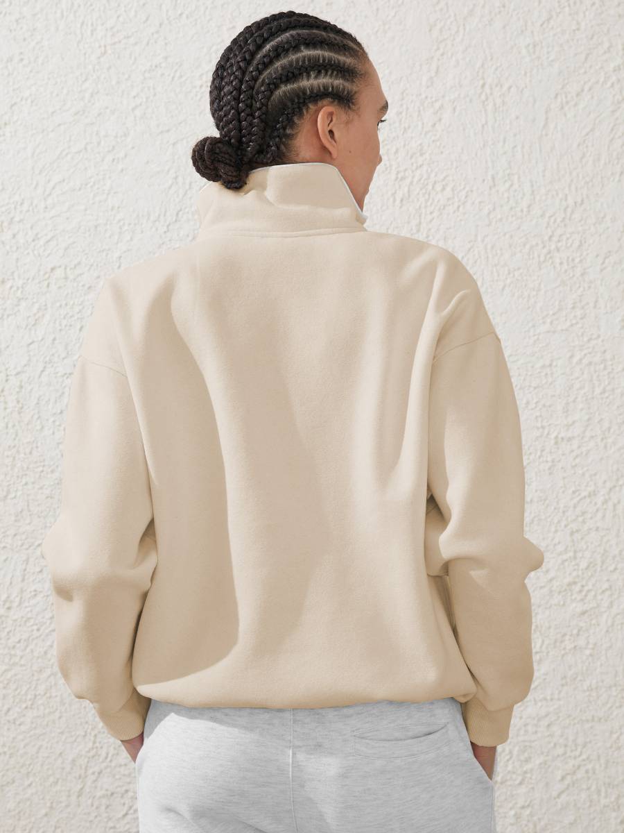 Womens Sports Activewear 76%polyester   24%Viscose Half Zip Sweatshirt E24W0445 print logo 55
