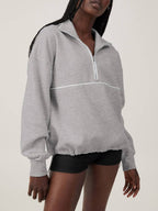 Womens Sports Activewear 76%polyester   24%Viscose Half Zip Sweatshirt E24W0445 print logo 36