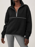 Womens Sports Activewear 76%polyester   24%Viscose Half Zip Sweatshirt E24W0445 print logo 44