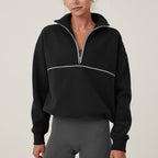 Womens Sports Activewear 76%polyester   24%Viscose Half Zip Sweatshirt E24W0445 print logo 16