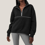 Womens Sports Activewear 76%polyester   24%Viscose Half Zip Sweatshirt E24W0445 print logo 12