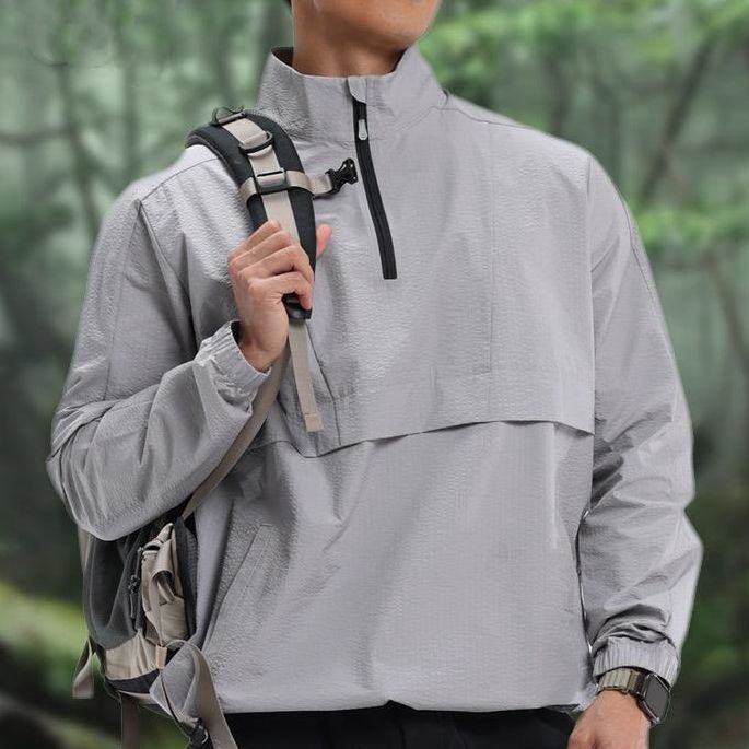 Mens Casual Workout 100%Polyester Quarter zip shirt E42183 print logo 18
