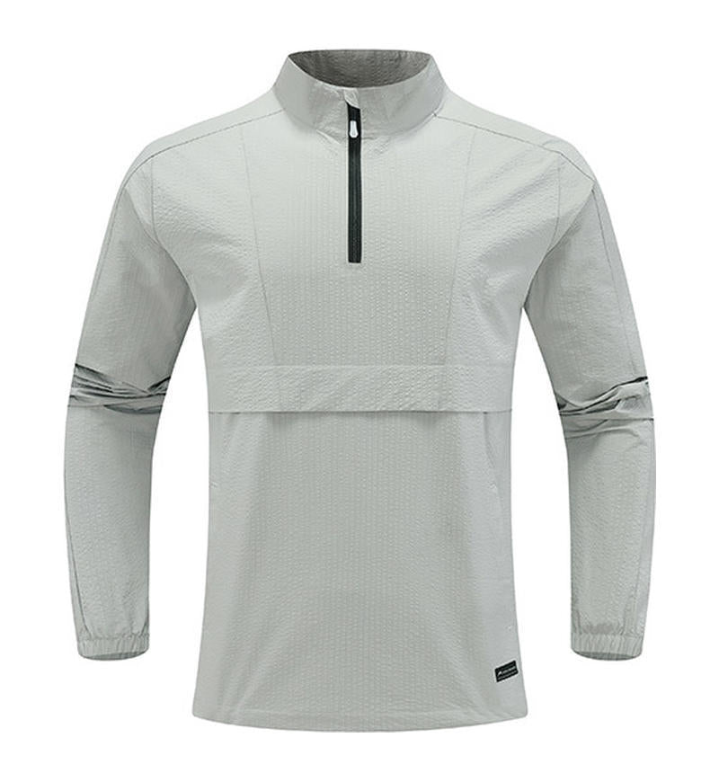 Mens Casual Workout 100%Polyester Quarter zip shirt E42183 print logo 10