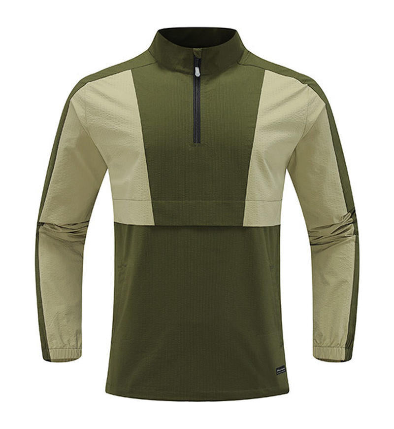 Mens Casual Workout 100%Polyester Quarter zip shirt E42183 print logo 4