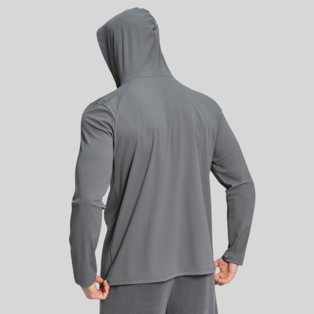 Mens Sports Fitness 78%nylon 22%spandex Hoodie ECX5086-1 - Product View 2 | Honfit