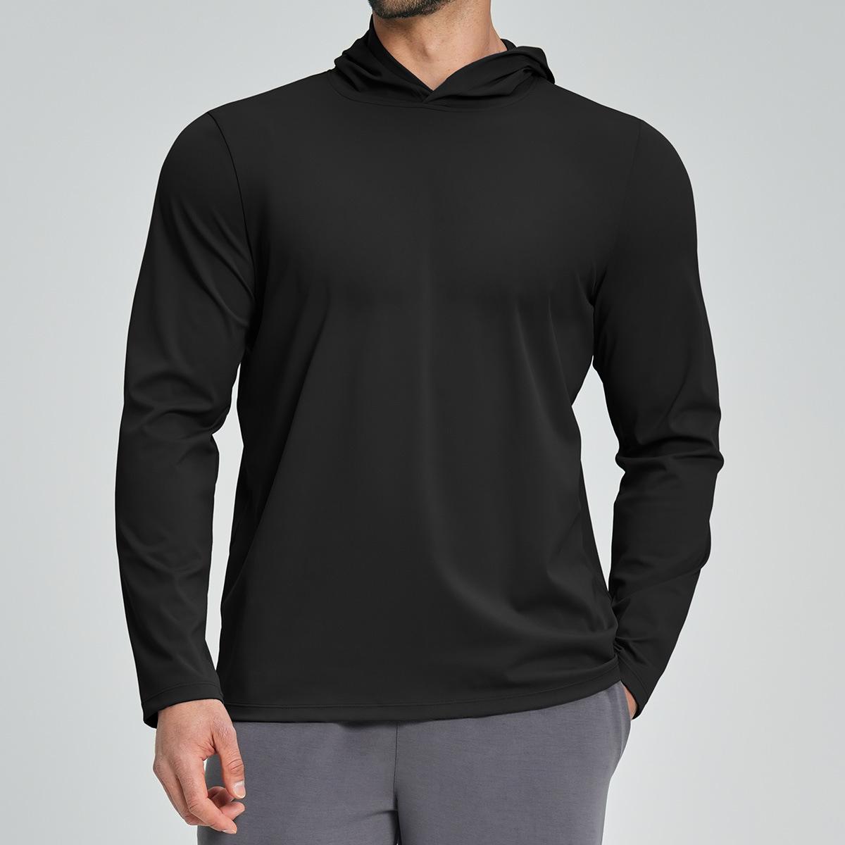Mens Sports Fitness 78%nylon 22%spandex Hoodie ECX5086-1 - Product View 3 | Honfit
