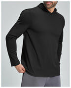 Mens Sports Fitness 78%nylon 22%spandex Hoodie ECX5086-1 - Product View 30 | Honfit