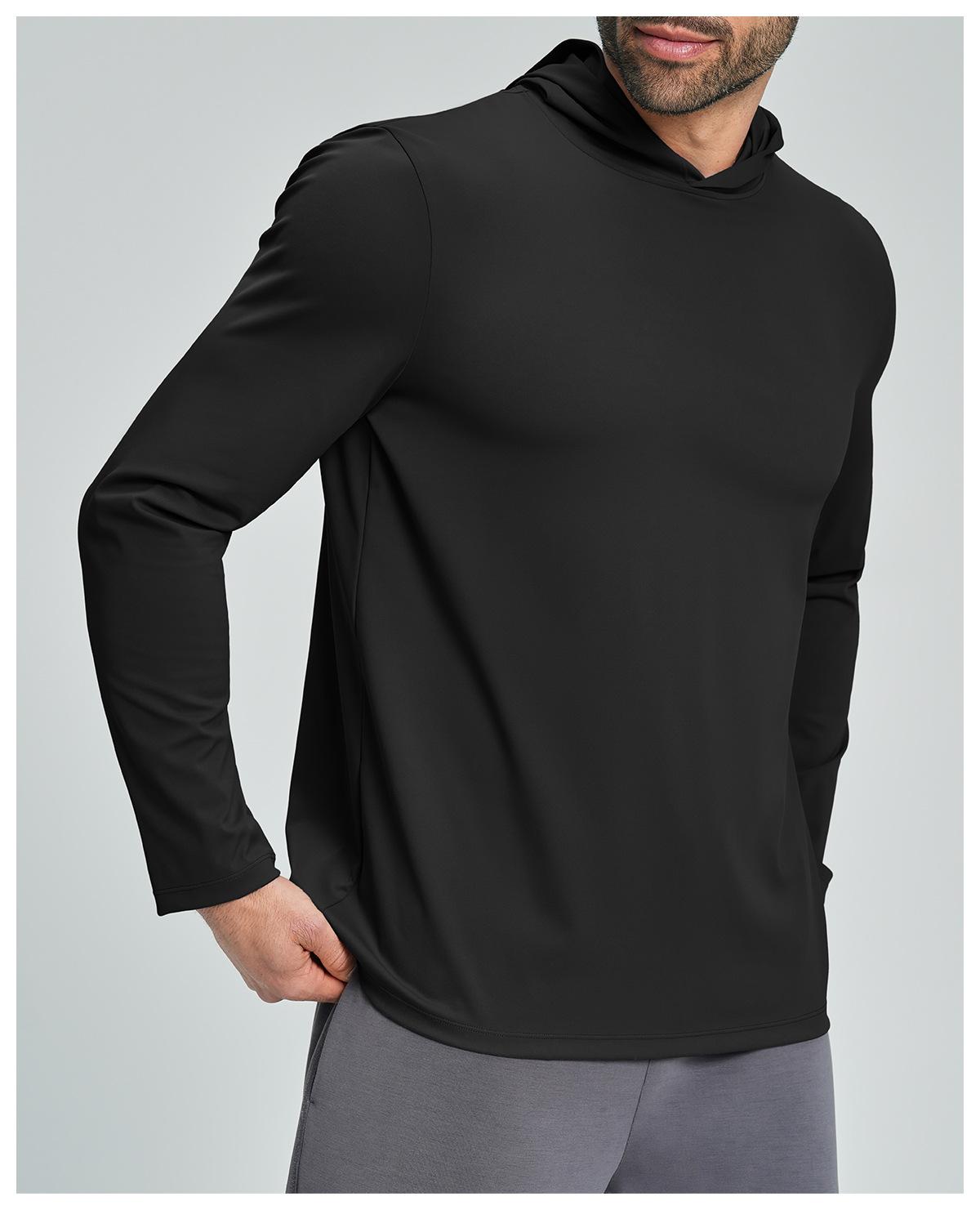 Mens Sports Fitness 78%nylon 22%spandex Hoodie ECX5086-1 - Product View 30 | Honfit