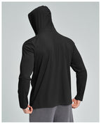 Mens Sports Fitness 78%nylon 22%spandex Hoodie ECX5086-1 - Product View 31 | Honfit