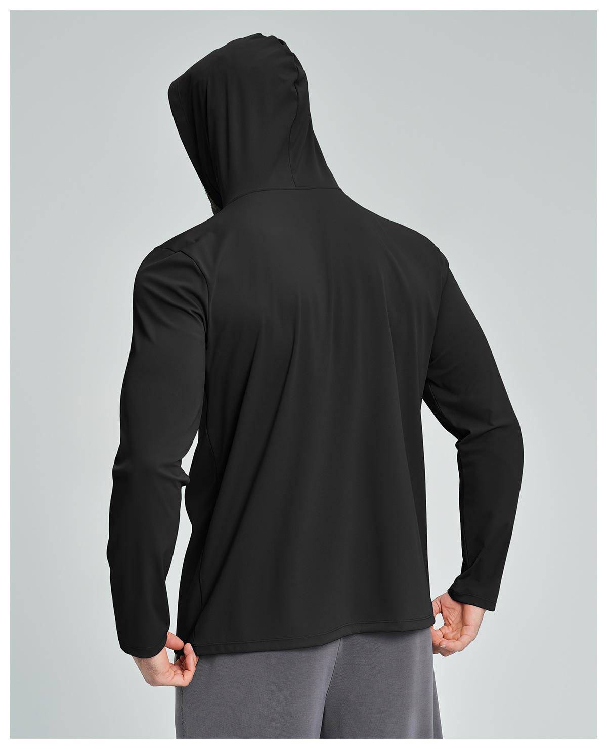 Mens Sports Fitness 78%nylon 22%spandex Hoodie ECX5086-1 - Product View 31 | Honfit