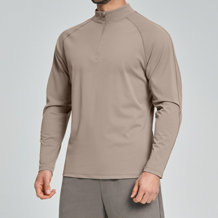 Mens Gym Training 78%nylon 22%spandex Quarter Zip Shirt ECX5086-2 - Product View 12 | Honfit