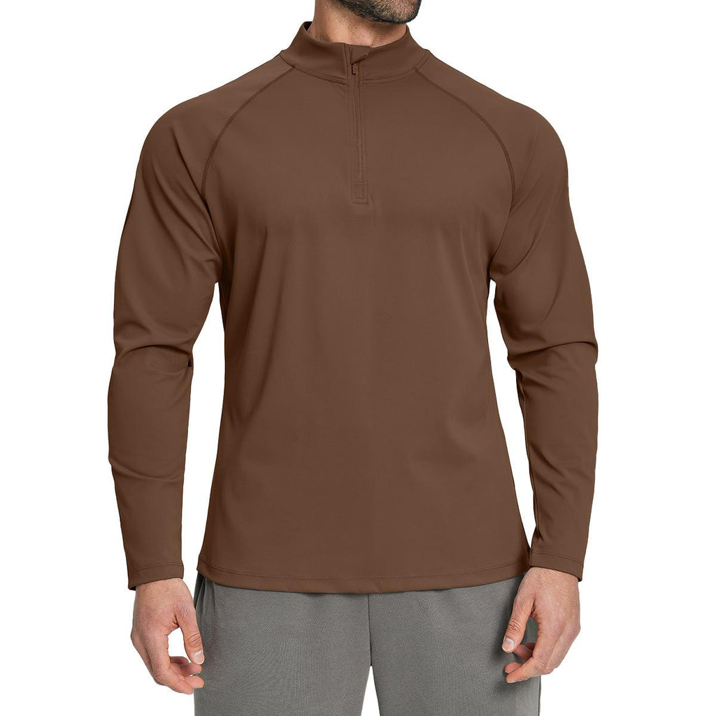 Mens Gym Training 78%nylon 22%spandex Quarter Zip Shirt ECX5086-2 - Product View 14 | Honfit