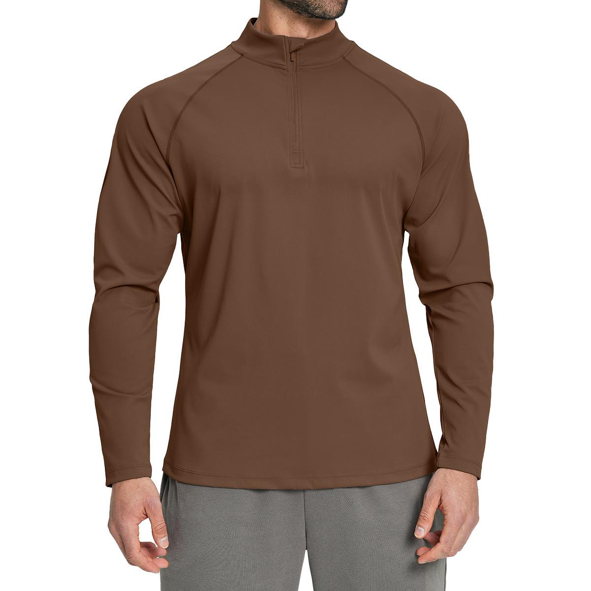 Mens Gym Training 78%nylon 22%spandex Quarter Zip Shirt ECX5086-2 - Product View 14 | Honfit