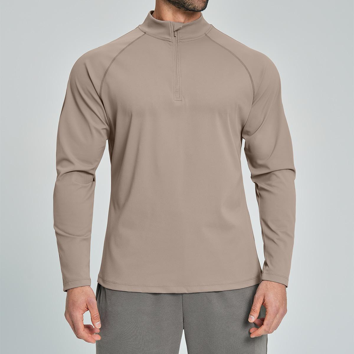 Mens Gym Training 78%nylon 22%spandex Quarter Zip Shirt ECX5086-2 - Product View 16 | Honfit