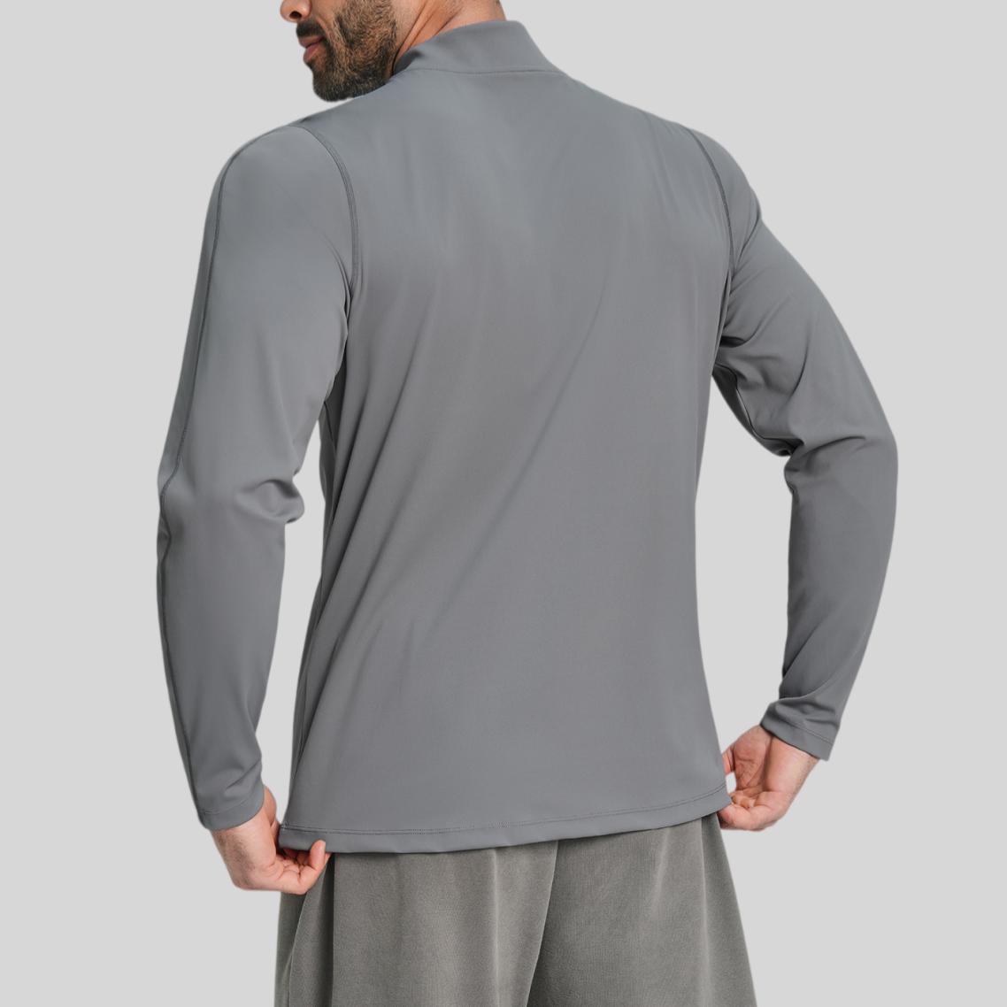 Mens Gym Training 78%nylon 22%spandex Quarter Zip Shirt ECX5086-2 - Product View 2 | Honfit