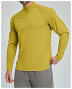 Mens Gym Training 78%nylon 22%spandex Quarter Zip Shirt ECX5086-2 - Product View 24 | Honfit
