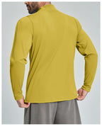Mens Gym Training 78%nylon 22%spandex Quarter Zip Shirt ECX5086-2 - Product View 25 | Honfit