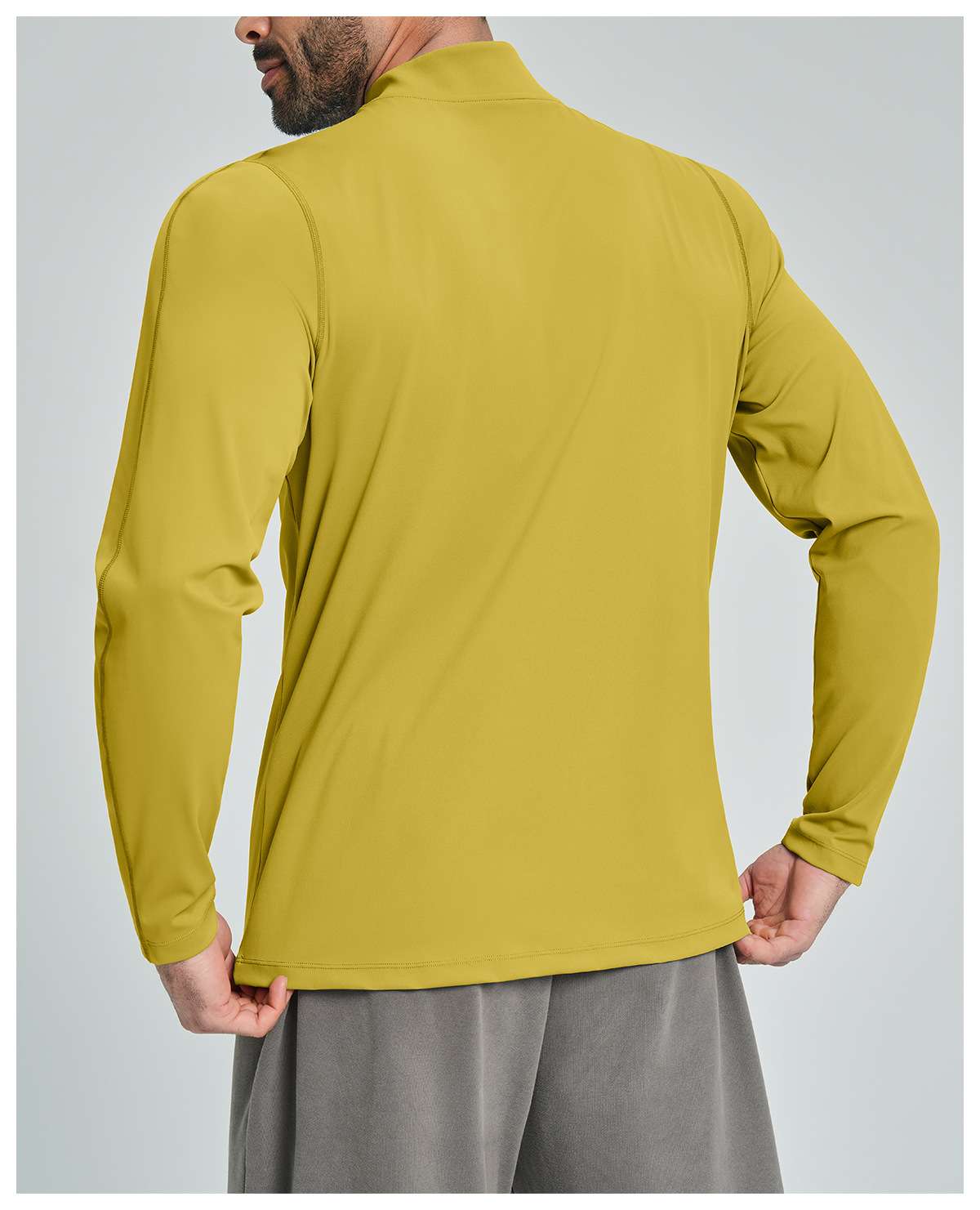 Mens Gym Training 78%nylon 22%spandex Quarter Zip Shirt ECX5086-2 - Product View 25 | Honfit
