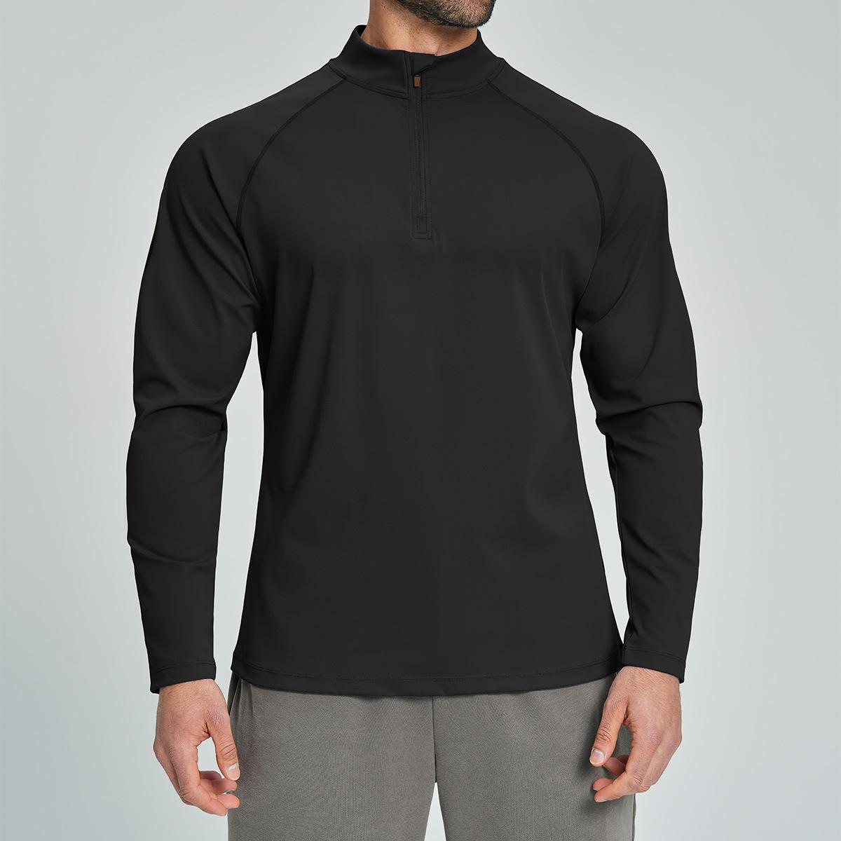 Mens Gym Training 78%nylon 22%spandex Quarter Zip Shirt ECX5086-2 - Product View 3 | Honfit