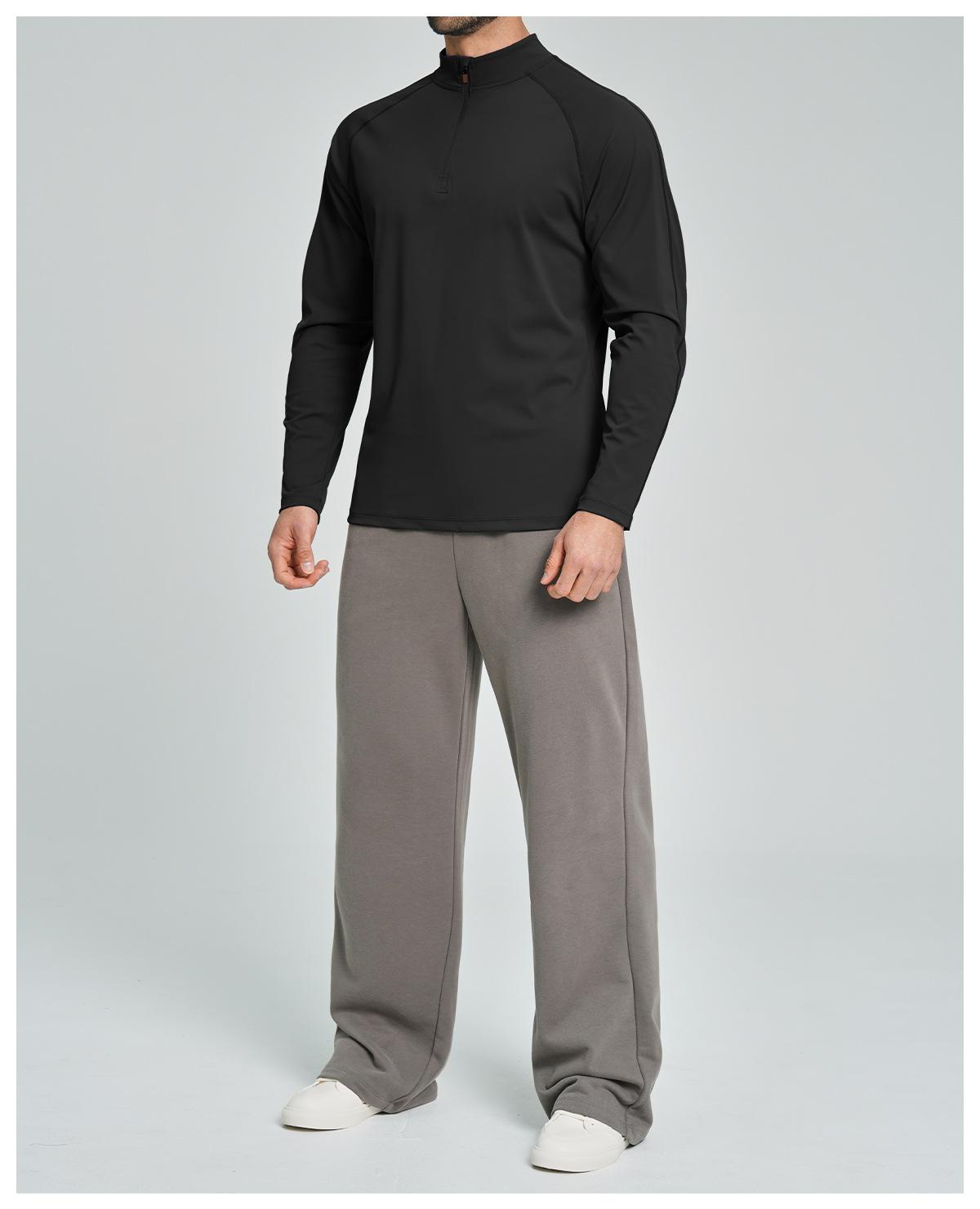Mens Gym Training 78%nylon 22%spandex Quarter Zip Shirt ECX5086-2 - Product View 27 | Honfit