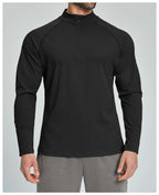 Mens Gym Training 78%nylon 22%spandex Quarter Zip Shirt ECX5086-2 - Product View 28 | Honfit