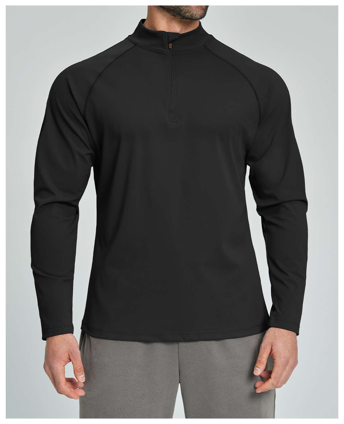 Mens Gym Training 78%nylon 22%spandex Quarter Zip Shirt ECX5086-2 - Product View 28 | Honfit