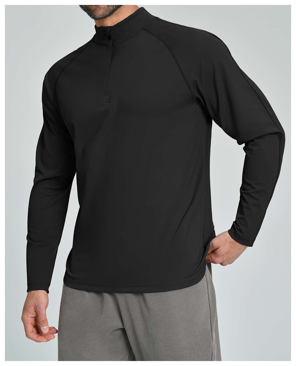 Mens Gym Training 78%nylon 22%spandex Quarter Zip Shirt ECX5086-2 - Product View 29 | Honfit