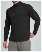 Mens Gym Training 78%nylon 22%spandex Quarter Zip Shirt ECX5086-2 - Product View 29 | Honfit
