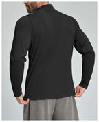 Mens Gym Training 78%nylon 22%spandex Quarter Zip Shirt ECX5086-2 - Product View 30 | Honfit