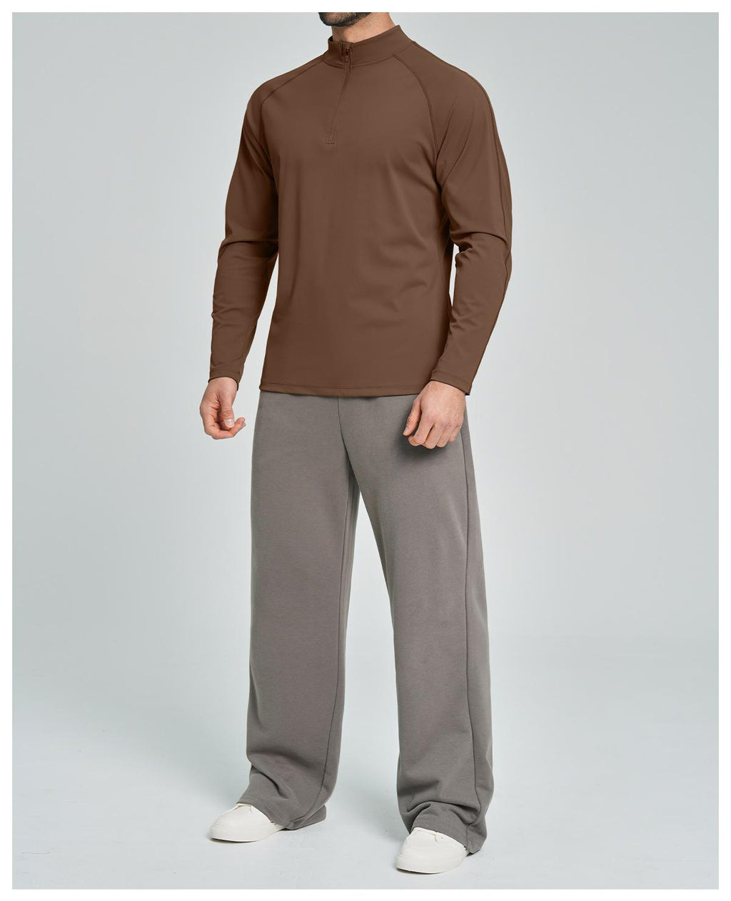 Mens Gym Training 78%nylon 22%spandex Quarter Zip Shirt ECX5086-2 - Product View 32 | Honfit