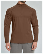 Mens Gym Training 78%nylon 22%spandex Quarter Zip Shirt ECX5086-2 - Product View 33 | Honfit
