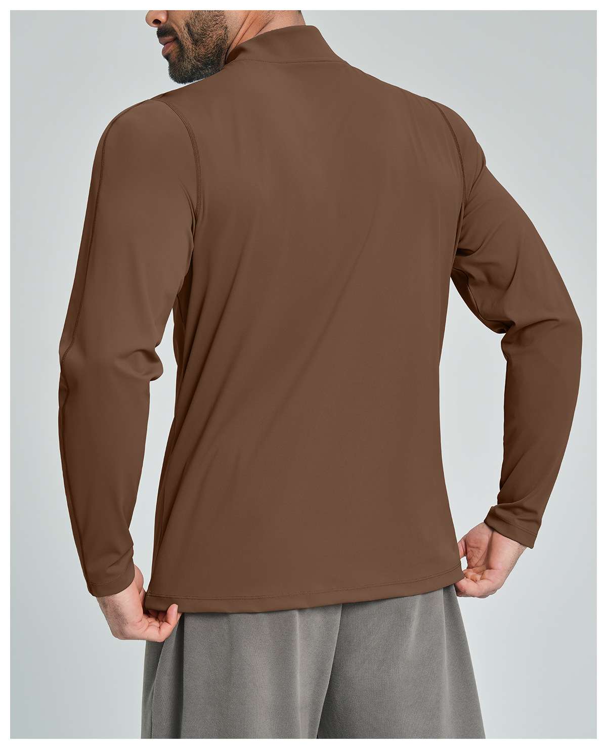 Mens Gym Training 78%nylon 22%spandex Quarter Zip Shirt ECX5086-2 - Product View 36 | Honfit