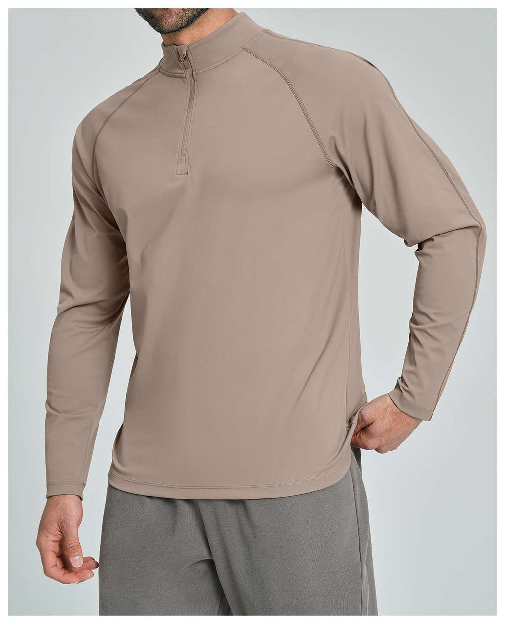 Mens Gym Training 78%nylon 22%spandex Quarter Zip Shirt ECX5086-2 - Product View 40 | Honfit