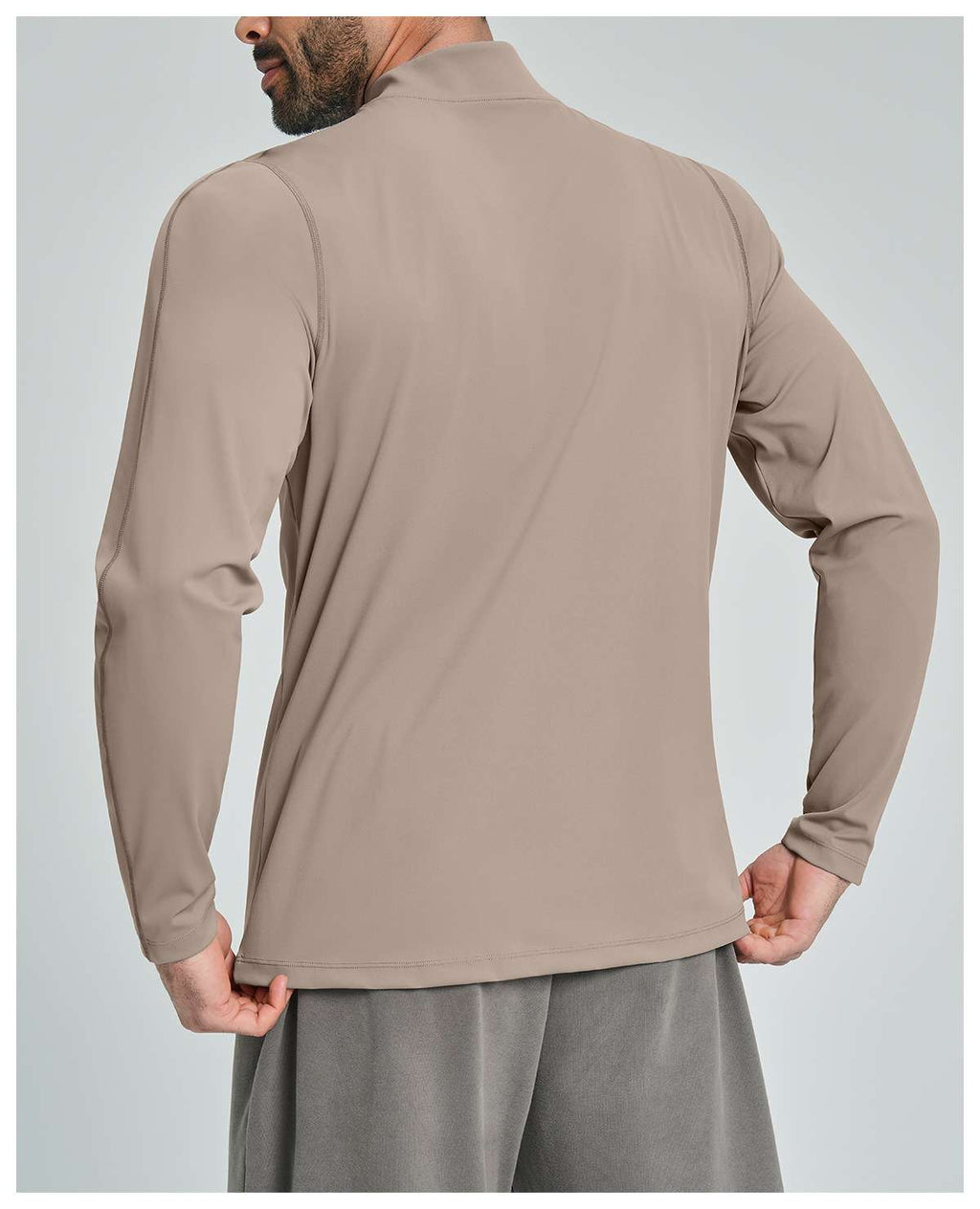 Mens Gym Training 78%nylon 22%spandex Quarter Zip Shirt ECX5086-2 - Product View 41 | Honfit