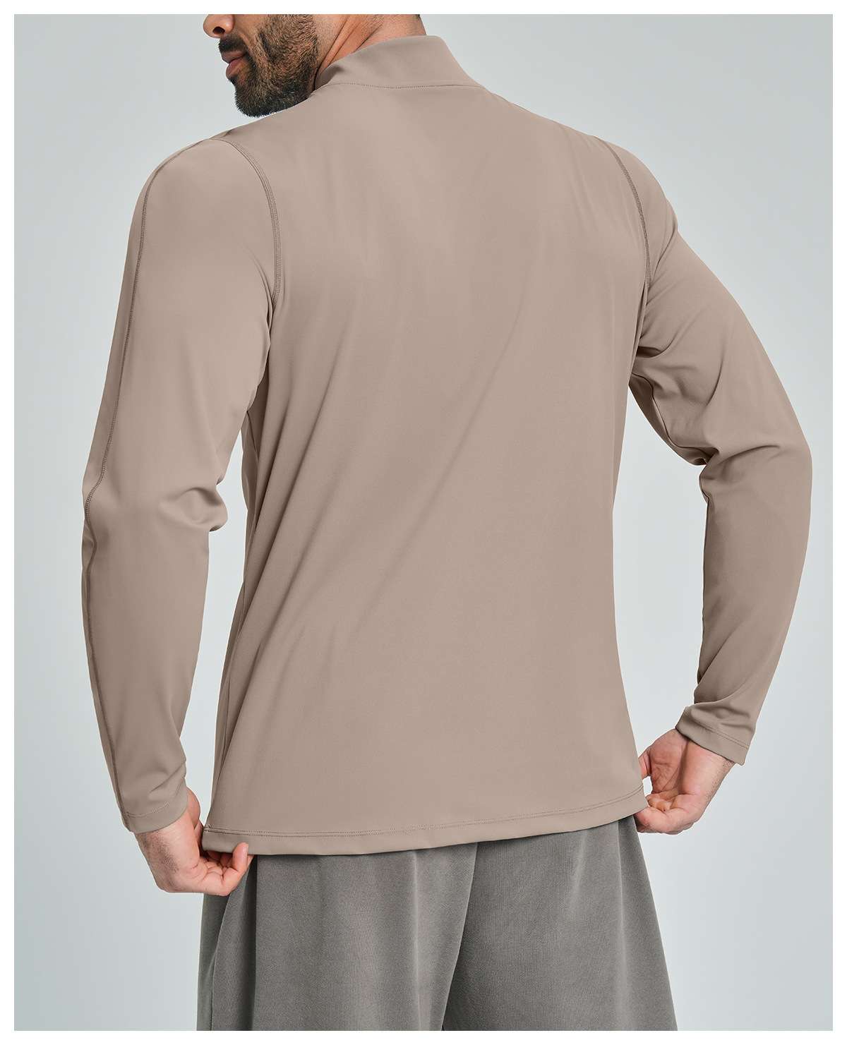Mens Gym Training 78%nylon 22%spandex Quarter Zip Shirt ECX5086-2 - Product View 41 | Honfit