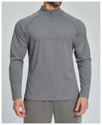 Mens Gym Training 78%nylon 22%spandex Quarter Zip Shirt ECX5086-2 - Product View 44 | Honfit