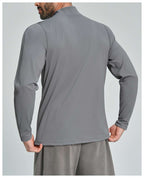 Mens Gym Training 78%nylon 22%spandex Quarter Zip Shirt ECX5086-2 - Product View 46 | Honfit