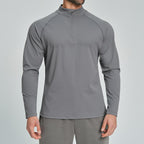 Mens Gym Training 78%nylon 22%spandex Quarter Zip Shirt ECX5086-2 - Product View 5 | Honfit