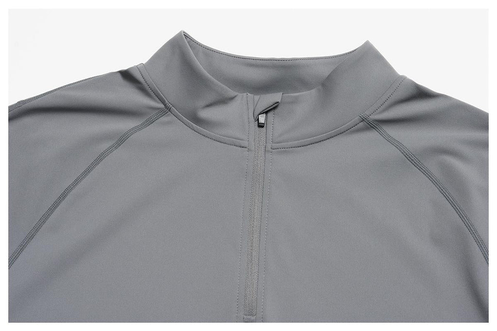 Mens Gym Training 78%nylon 22%spandex Quarter Zip Shirt ECX5086-2 - Product View 49 | Honfit