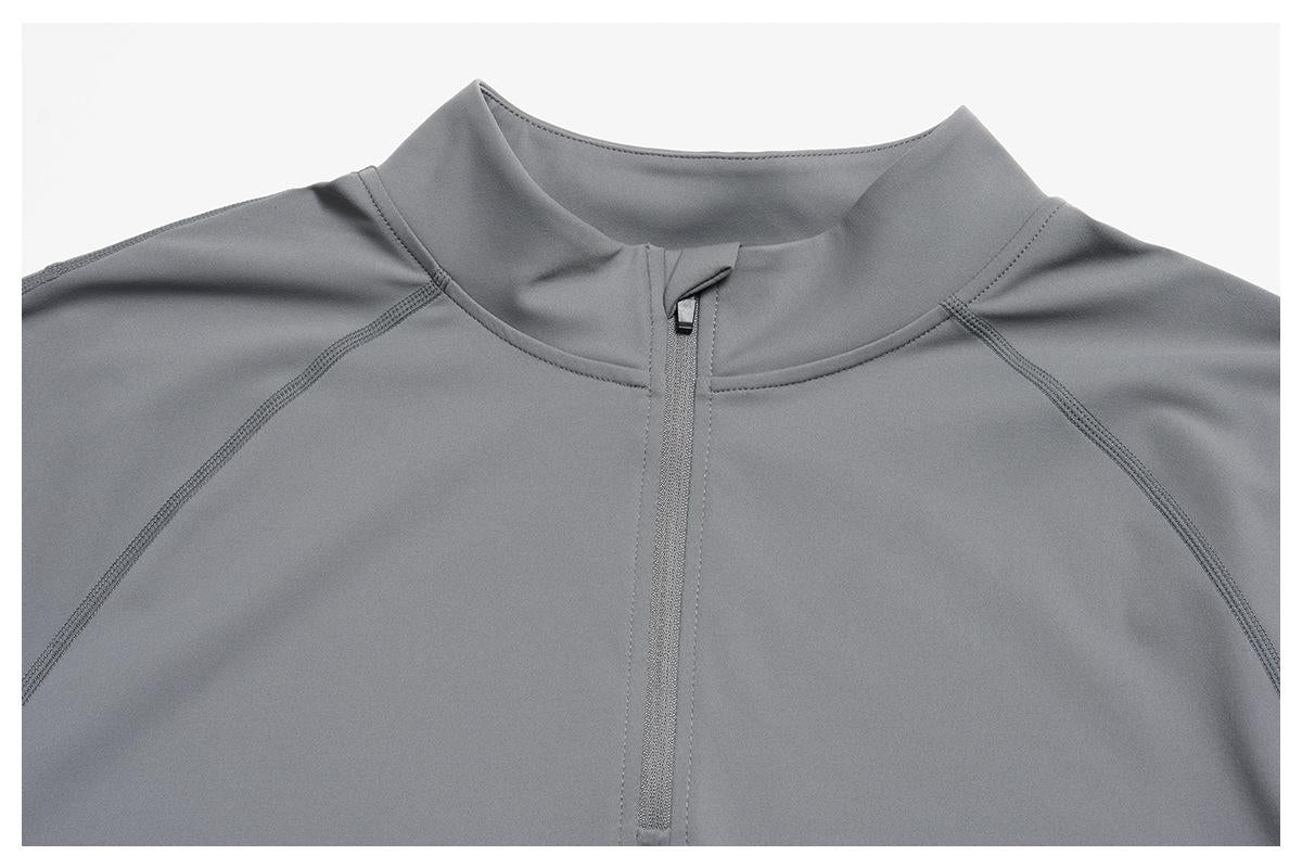 Mens Gym Training 78%nylon 22%spandex Quarter Zip Shirt ECX5086-2 - Product View 49 | Honfit