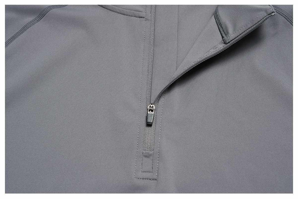 Mens Gym Training 78%nylon 22%spandex Quarter Zip Shirt ECX5086-2 - Product View 50 | Honfit