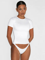 Womens Workout Sportswear 80%nylon 20%spandex Baby Tee ESST-01 print logo 65