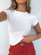 Womens Workout Sportswear 80%nylon 20%spandex Baby Tee ESST-01 print logo 61