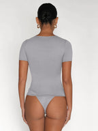 Womens Workout Sportswear 80%nylon 20%spandex Baby Tee ESST-01 print logo 51